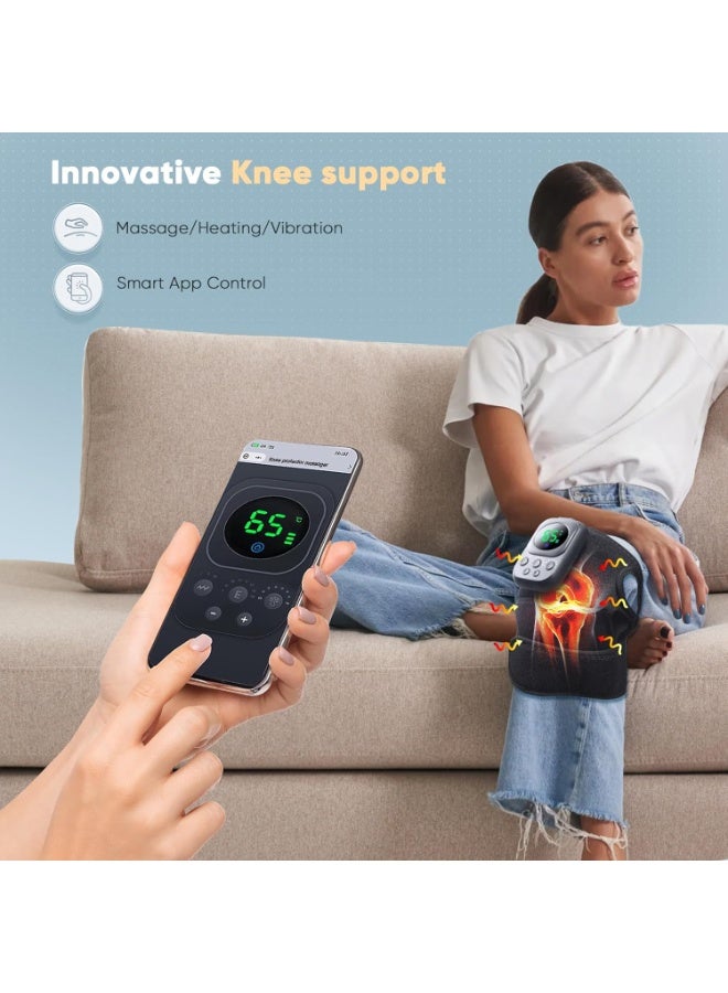 Cordless Heated Knee Massager – Rechargeable Wrap with Vibration & EMS for Knee, Shoulder & Elbow Pain Relief - Image 2
